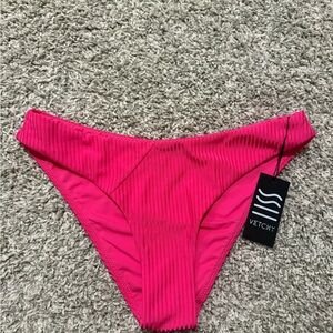 VETCHY | LAGUNA BIKINI SHINY RIBBED MAGENTA | BOTTOMS ONLY**